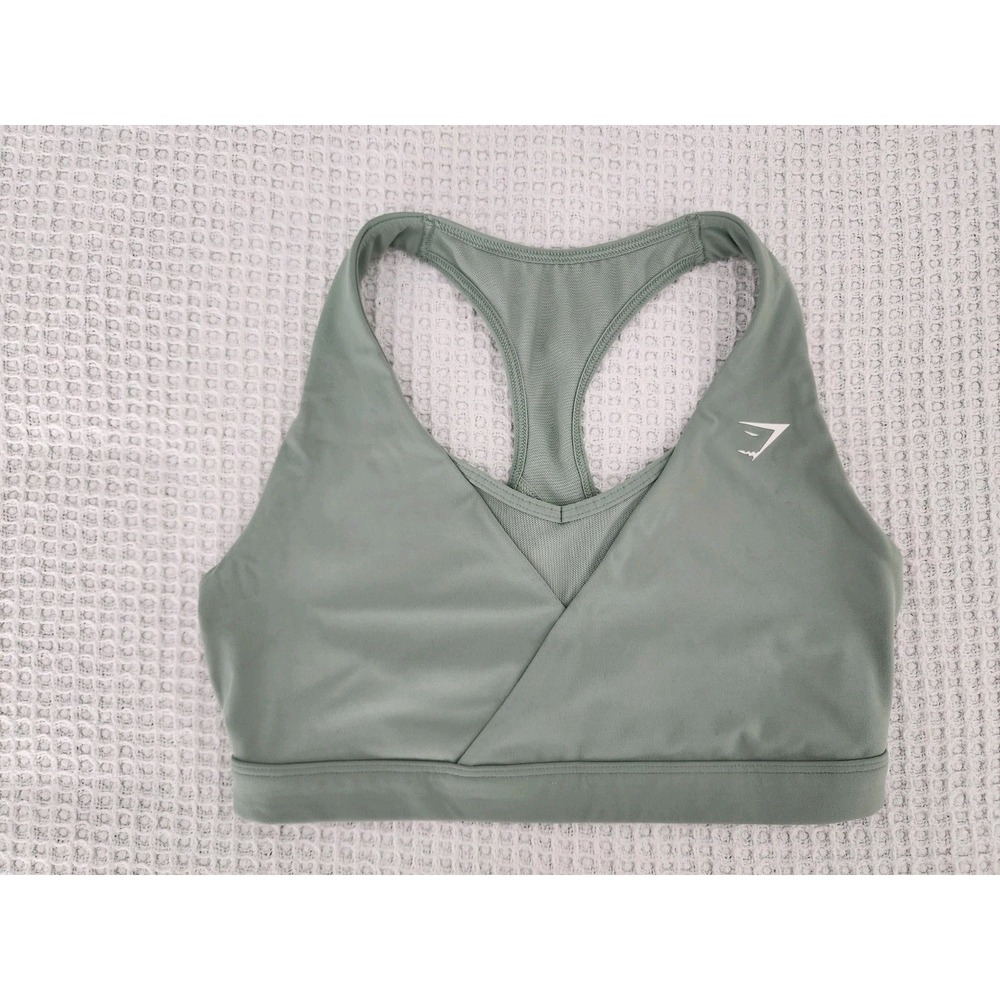 Gymshark Women's Crossover Sports Bra Atheltic Desert Sage Green Size Small S